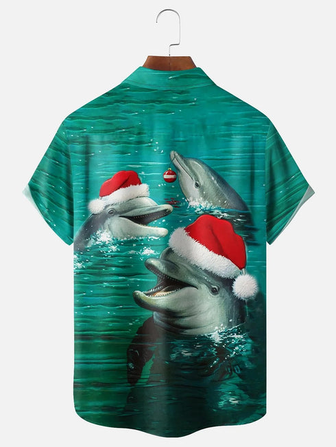 Men's Christmas Funny Graphic Short Sleeve Hawaiian Shirt